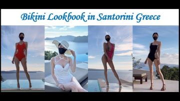 (4K) 비키니 룩북 in 그리스 산토리니 │ Bikini Swimsuit Lookbook in Santorini Greece │ 수영복 모델 이블린 여행 영상