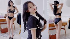 4K 세로 룩북 눈앞에서 극락보내는 언더웨어 블랙 원피스 룩북 LOOKBOOK 직캠 윤서린