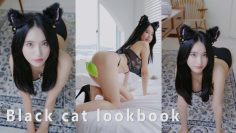 [4K 세로] 야옹🐈 눈앞에서 극락보내는 검은 고양이 란제리 룩북 직캠 LOOKBOOK / 윤서린