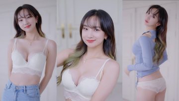 4K 고화질 남심저격 눈 앞에서 갈아입는 여친룩전문 쇼핑몰 벨라데이ㅣno bra LOOKBOOK 꽃송룩북