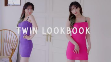 (4K 고화질) 카메라가 따라다니는 타이트한 미니 원피스 룩북 직캠 mini onepiece Lookbook 꽃송룩북