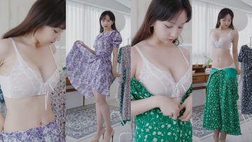 (4k 세로룩북) 눈앞에서 갈아입는 힘숨찐 여친룩 원피스 Lookbook 꽃송룩북