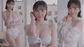 (4K 룩북 고화질) 끈없는 비키니💛 화이트 컬러 언더웨어 룩북 직캠 레전드 몸매 minidress 미니스커트 룩북 bikini underwear look book 결KYUL룩북