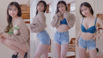 (4K 세로룩북) 점점 벗는 룩북💛 데이트룩 여친룩 핫팬츠 룩북 언더웨어 룩북 직캠 Underwear LOOKBOOK 꽃송 룩북