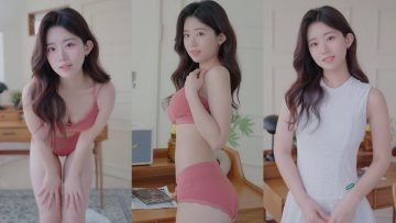 (4K 세로룩북) 초근접 여대생 화이트 핑크 란제리 룩북 minidress Lookbook 란제리 룩북 직캠 레전드 몸매 underwear Lookbook 양서윤 룩북