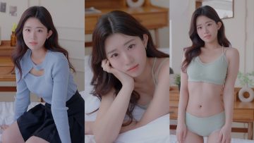 (4K 세로룩북) 초근접 여대생 민트 란제리 룩북 minidress Lookbook 란제리 룩북 직캠 레전드 몸매 underwear Lookbook 양서윤 룩북